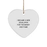 Funny Web Developer Gifts from Friends for Men, Unique Heart Ornament for Christmas - Image 1